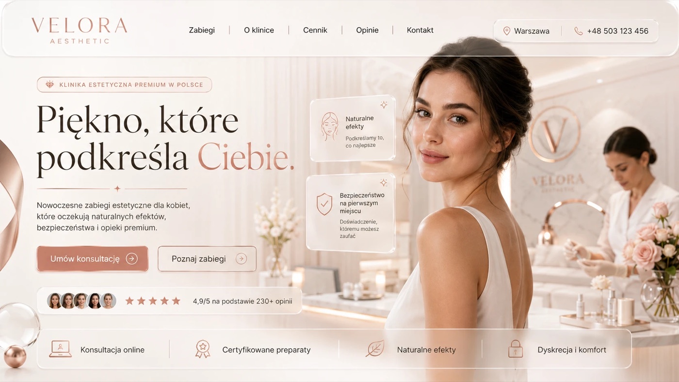 Velora Aesthetic — сайт клініки естетичної медицини